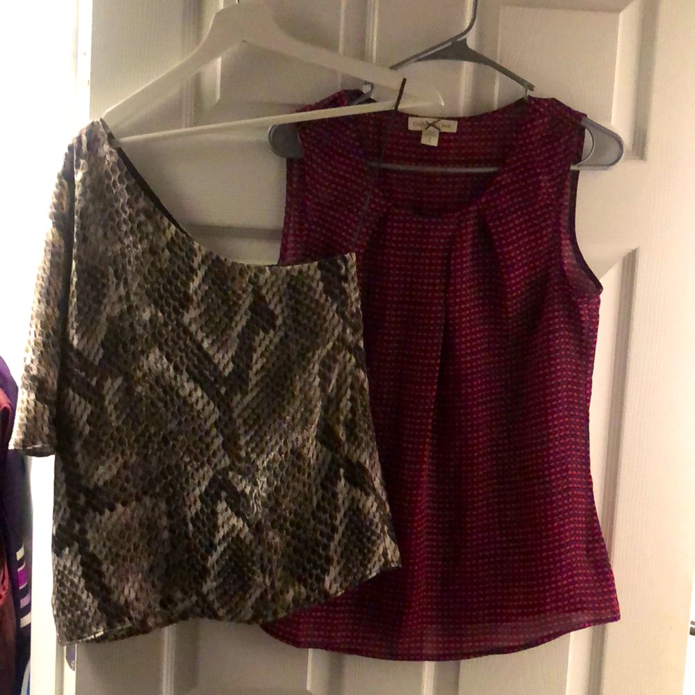 Olivaceous (S)snake print Nwt/ColdCreek Blouse  (8)